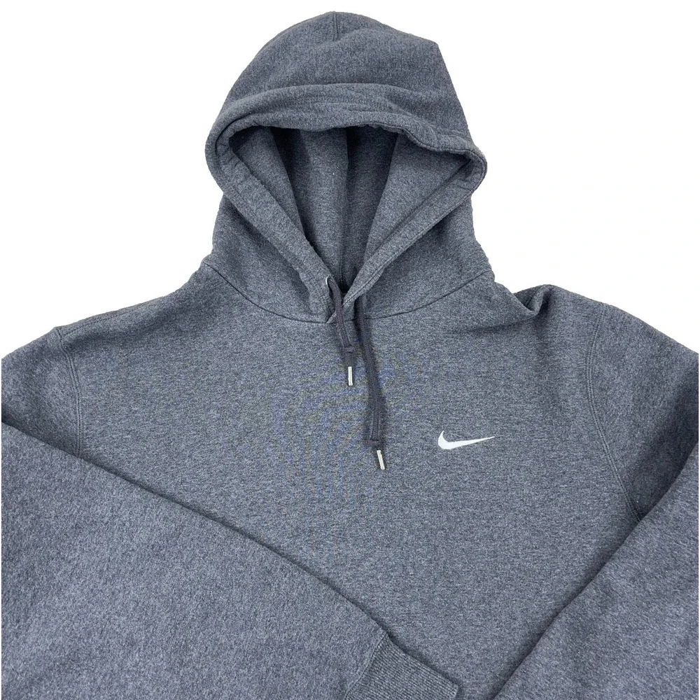 Nike Hoodie Men‎ XXL Gray Sweatshirt Sweater Mini Swoosh Heather Y2K Retro Adult